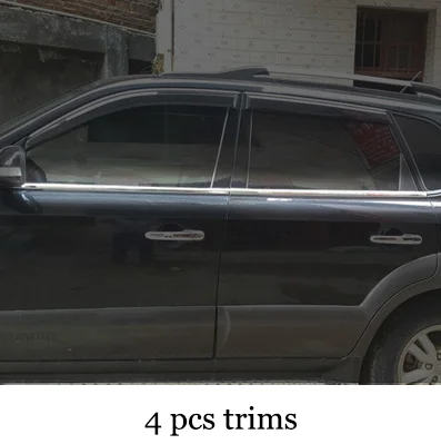 Нержавеющая сталь окна автомобиля планки для hyundai tucson 2004 2005 2006 2007 2008 2009 2010 2011 2012 1st поколения - Цвет: 4 pcs trims