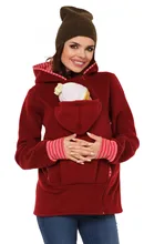 

Women'S Spring/Autumn Outer Breastfeeding Jacket Long Sleeve Hoodie Zip Up Design Maternity Wear Loose With Baby Space