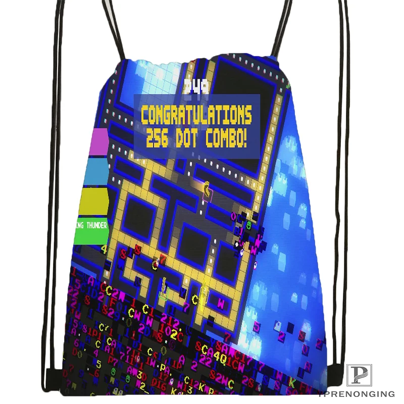 

CustomPacman Gamer Nerd Style Drawstring Backpack Bag Cute Daypack Kids Satchel (Black Back) 31x40cm#180531-02-58