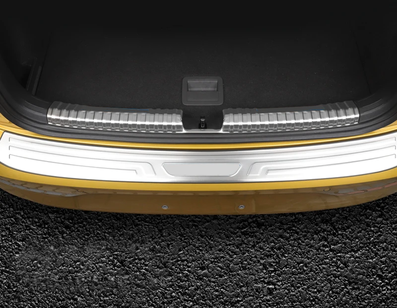 For Volkswagen Polo Mk6- Stainless Steel Inner& Outer Rear Bumper Skid Protector Guard Cover 2pcs