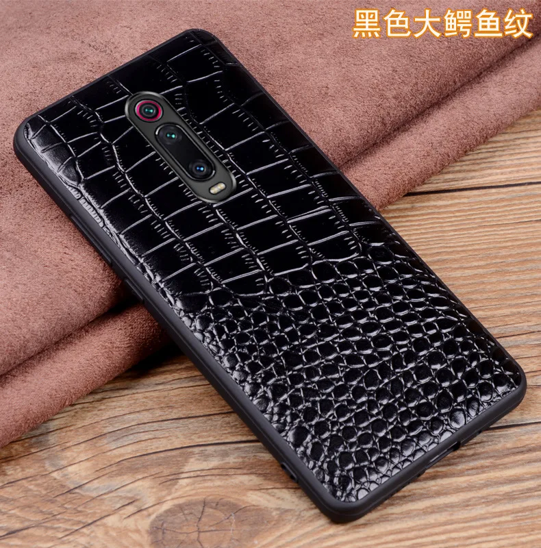 Роскошный чехол из натуральной кожи для Xiaomi Redmi K20 Pro с узором «крокодиловая кожа» 360, полностью защищающие Чехлы для задней панели