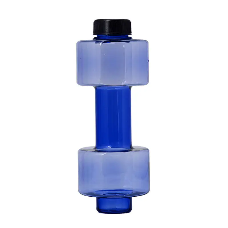 Пластиковая бутылка для воды для фитнеса, 550 мл, водная гантель, бутылки, запаянный герметичный чайник, для спорта, путешествий, на открытом воздухе, для упражнений, Портативные Инструменты - Цвет: Синий
