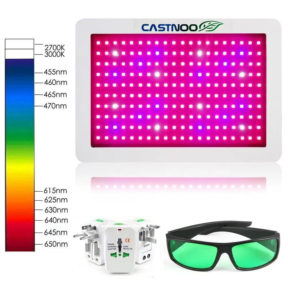 

CASTNOO 500W 1000W Full Spectrum LED Grow Light for Medical Plant Veg Flower Bloom & Glasses & Charging converter