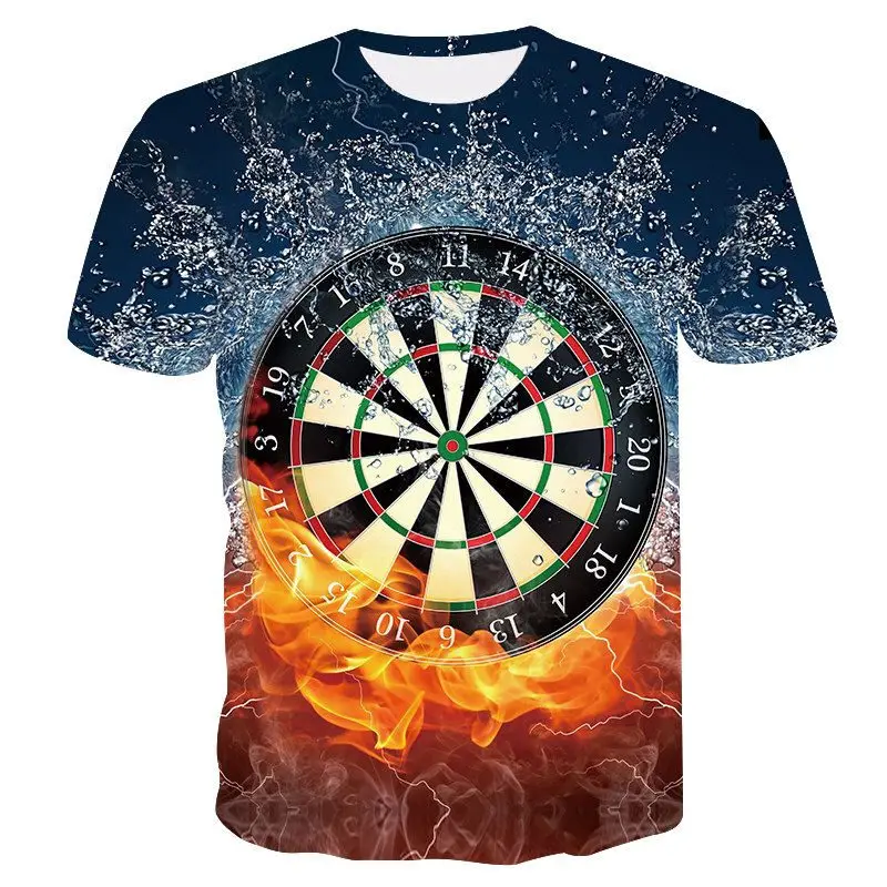 2019 Summer Best 3D T Shirts Dart Board T-Shirt Darts Throw Game Graphic Tee Short sleeve Designer Drop ship | Мужская одежда