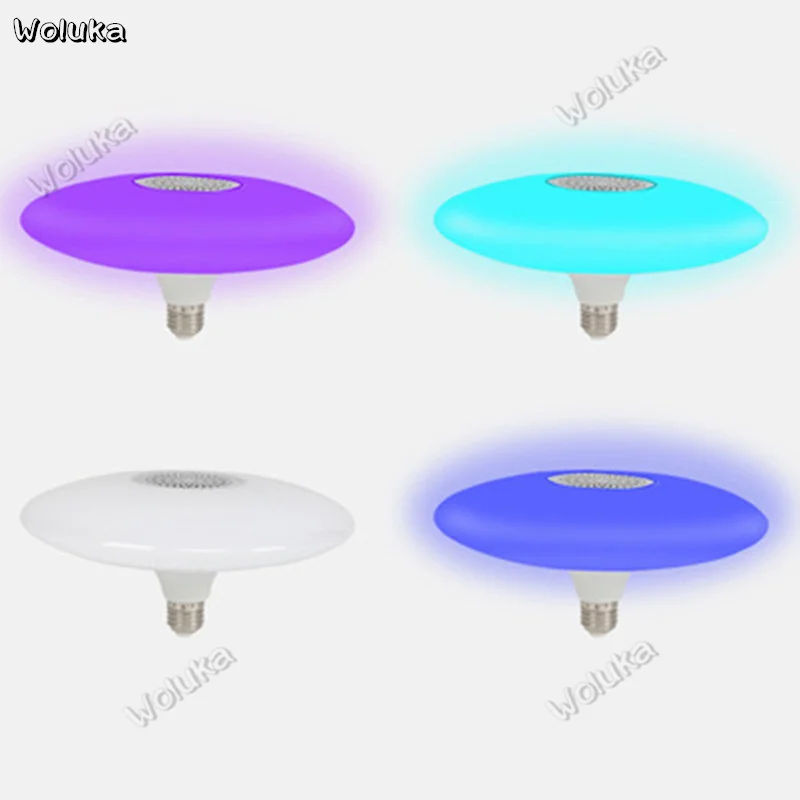 Bluetooth Музыка лампочка RGB высокой мощности летающая тарелка свет дистанционное управление красочный Bluetooth летающая тарелка свет CD50 W03