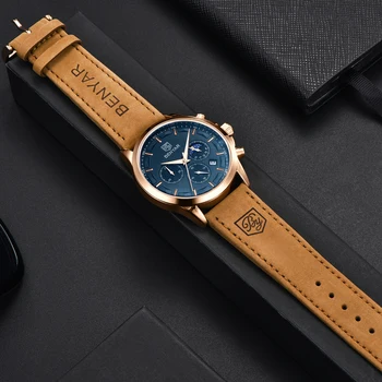 

2020 New BENYAR Brand Luxury Men's Quartz Watches Moon Phase Chronograph sport military Waterproof Clock Man Relogio Masculino