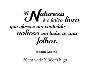 

A Natureza e o unico livro que oferece um conteudo ualioso em todas as suas folhas. -Johann Goethe wall quotes Decal