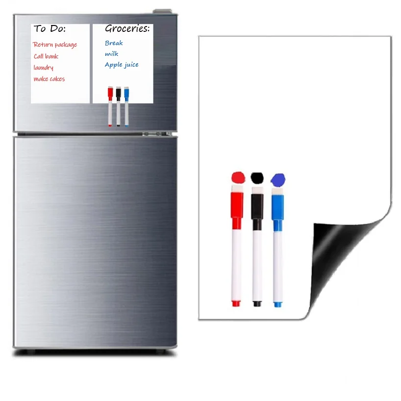 

Dry-erase Whiteboard Magnetic White Board Notice Board Record Board Magnets for Refrigerators Free Whiteboard Marker Pen Eraser