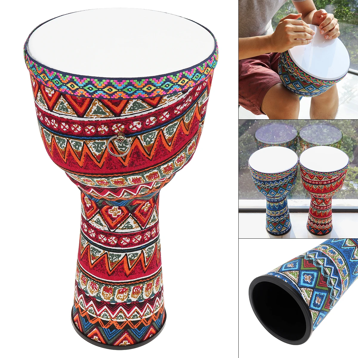 8 дюймов Африканский Djembe барабан красочные ткани искусство ABS баррель ПВХ кожи детей ручной барабан 2 цвета на выбор
