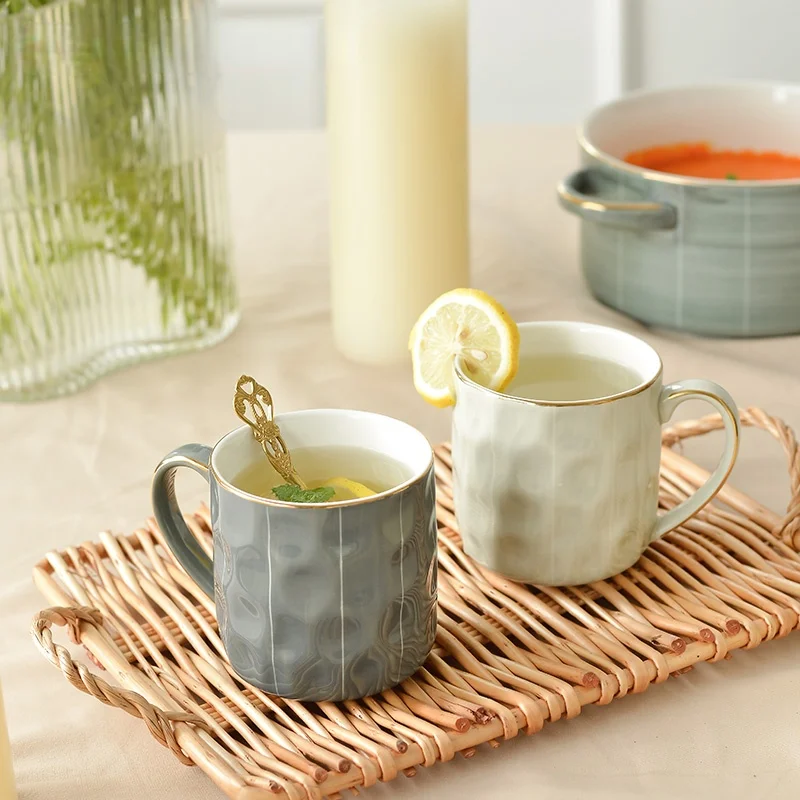 Coffee Cup Ceramic Mug Drinking Oatmeal Breakfast Light Luxury Office Household Water | Дом и сад