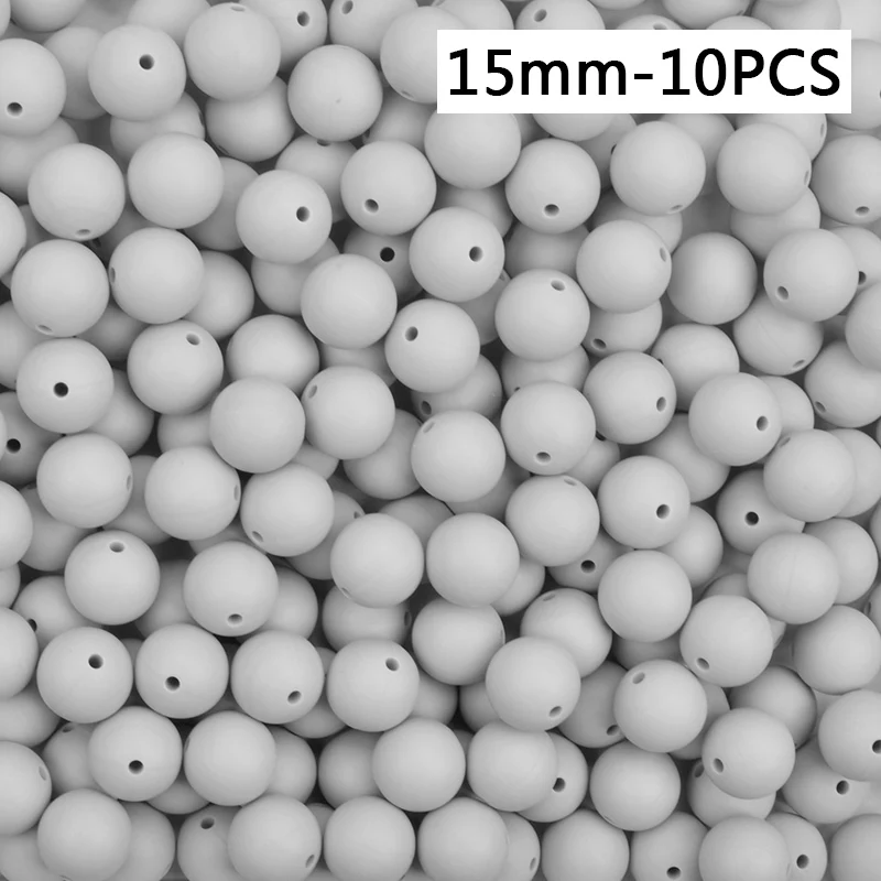 Силиконовые бусы 9/12/15 мм Детские Прорезыватель для зубов круглый Прорезывания Зубов Силиконовые Бусины Perle силиконовый зубного прикуса станет заметно Прорезывания Зубов Бусины для изготовления ювелирных изделий - Цвет: 15mm-10PCS