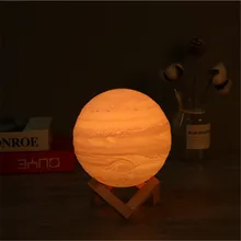 3D печати Юпитер Фонари креативные романтические планета Фонари 16-цветная прикроватные декоративные настольные лампы Фонари