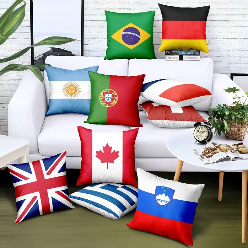 Flag Printed Throw Pillowcase Decorative Pillow Covers Printed