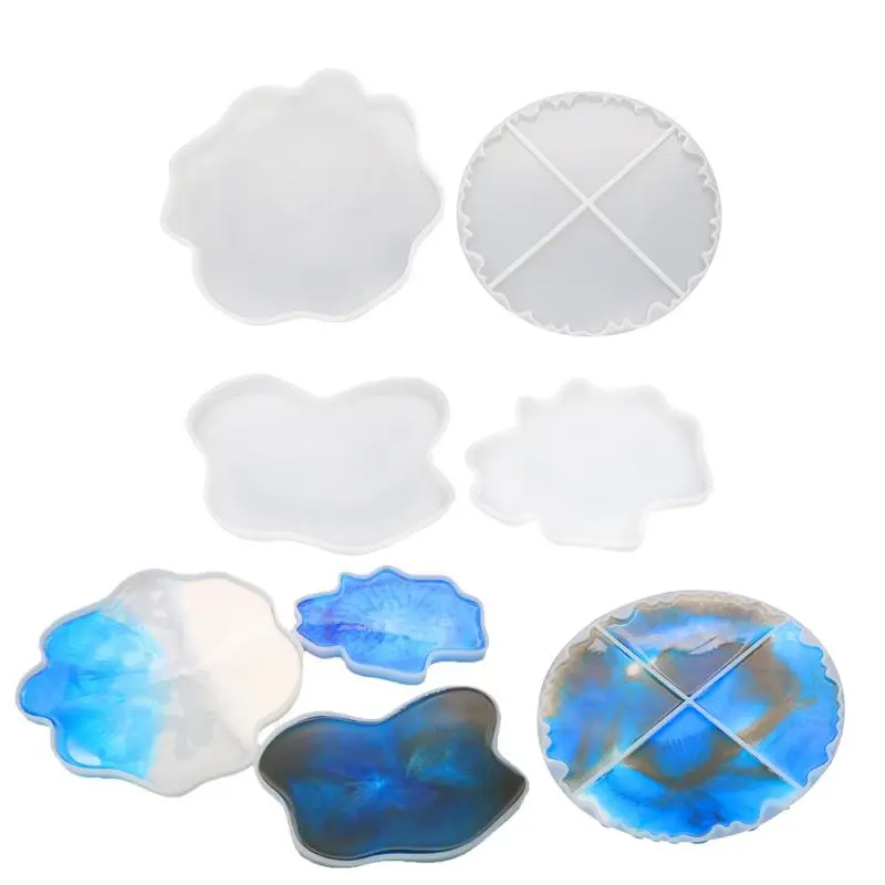 

Irregular Coaster Cup Mat Silicone Mold For Resin Manual Mirror UV Resin Table Decoration DIY Crystal Epoxy Resin Molds