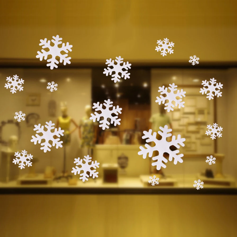 12 шт./упак. 3D новогоднее оконное настенные наклейки снежинки ПВХ поддельные наклейки на стену для вечерние Xmas год украшения