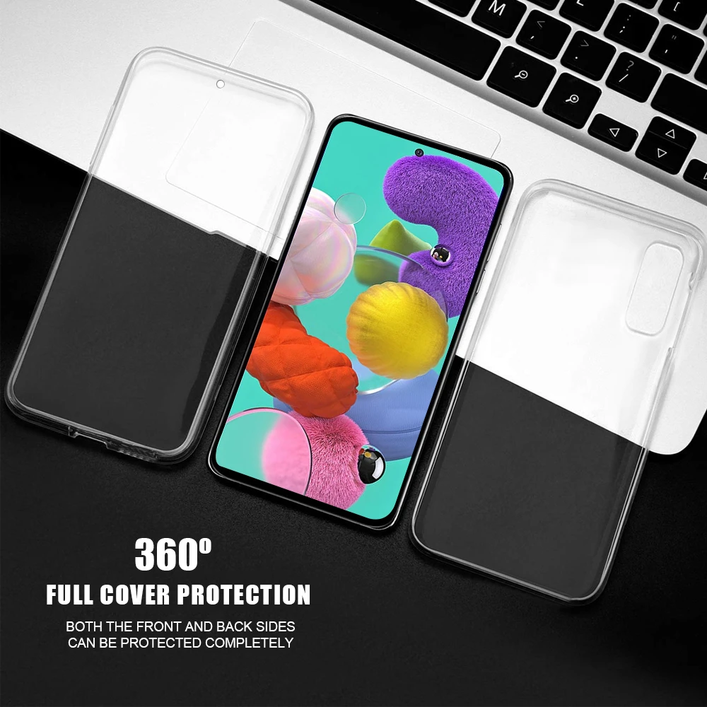 360 Protector Transparent Phone Case For Samsung Galaxy S22 S21 FE S20 Plus S6 S7 S8 S9 S10 Lite Note 20 Ultra 10 Pro Full Cover galaxy s22+ clear case