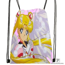 Пользовательские Сейлор Мун танец походная сумка на шнурке милый рюкзак дети ранец(черная спина) 31x40 см#180531-02-25