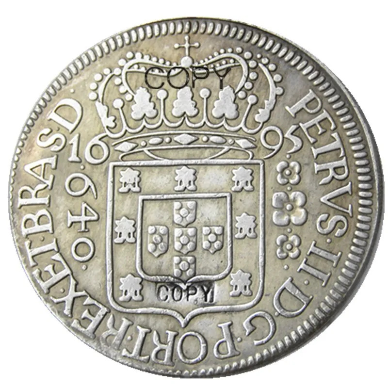 Бразилия Смешанная Дата 1695-1755 2 шт посеребренные копии монет