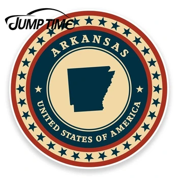 

Jump Time for Arkansas USA Vinyl Sticker Laptop Car Travel Luggage Tag Flag Map Decal Rear Windshield Waterproof Car Accessories