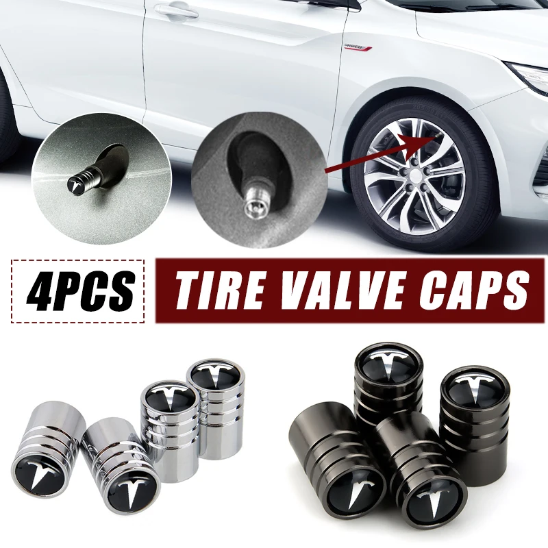 Car Wheel Tire Valve Stems Caps Dust Cover Dustproof Air for Tesla Model X 3 S Roadster Auto Exterior Accessories | Автомобили и