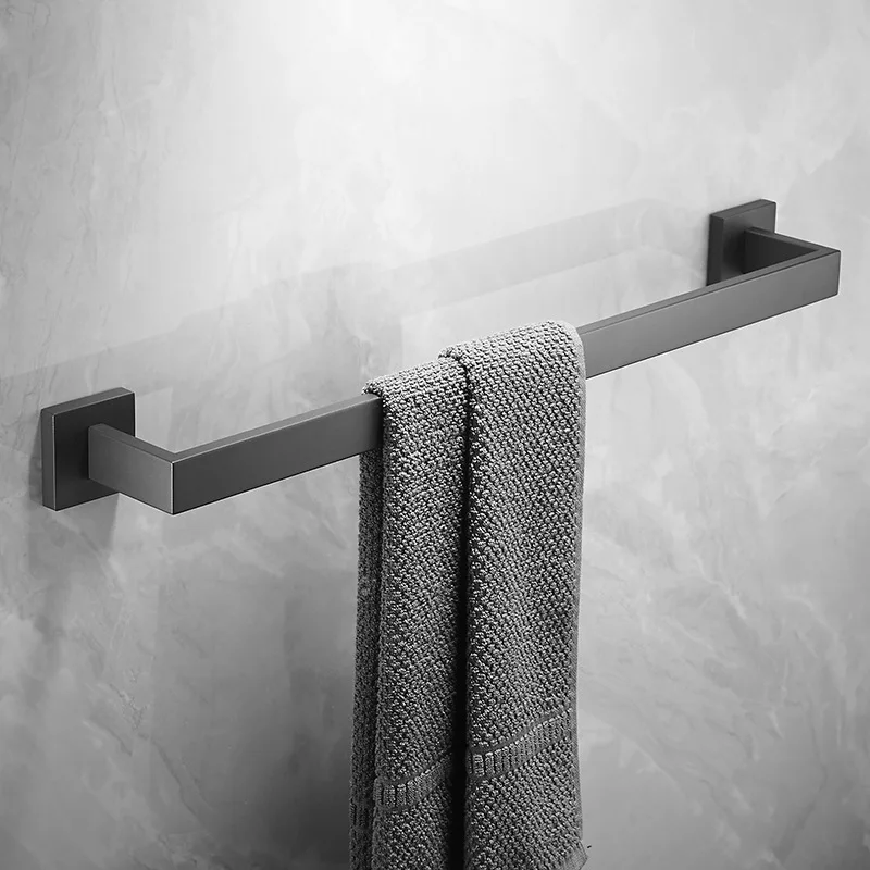Bathroom Accessories Towel Rail Bar Toilet Paper Holder Gun Gray Towel Hook Stainless Steel Bedroom Wall Mount Bath Hardware Set