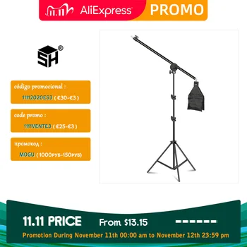 

Photo Studio 2M 2-in-1 Light Stand with 1.4M Boom Arm And Empty Sandbag For Supporting Softbox Lighting Photography Tripod