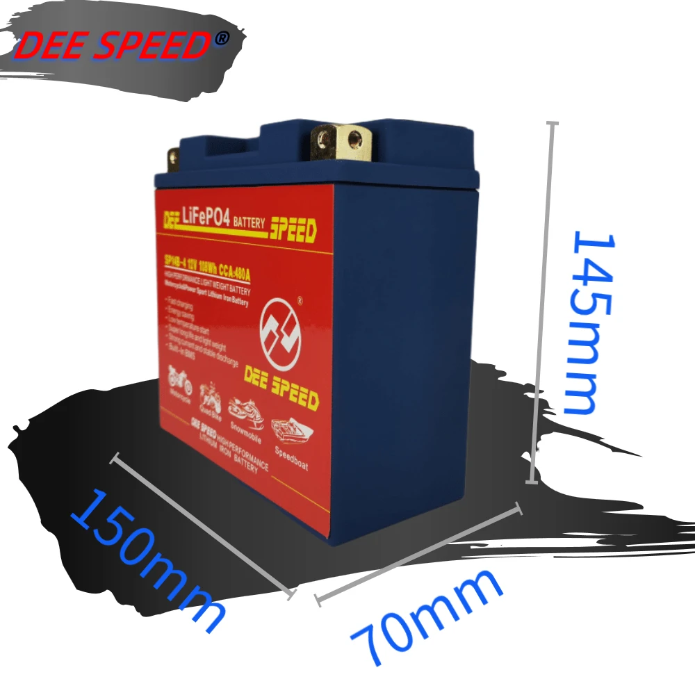 14Ah LiFePo4 12V Motorcycle Battery Iron Lithium Battery Pack with BMS