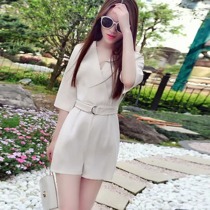 

Summer Women Playsuit Casual Sexy V Neck Lady Short SleeveWide Leg Shorts Mini Romper overall Sundre Work Wear Hot LX1742