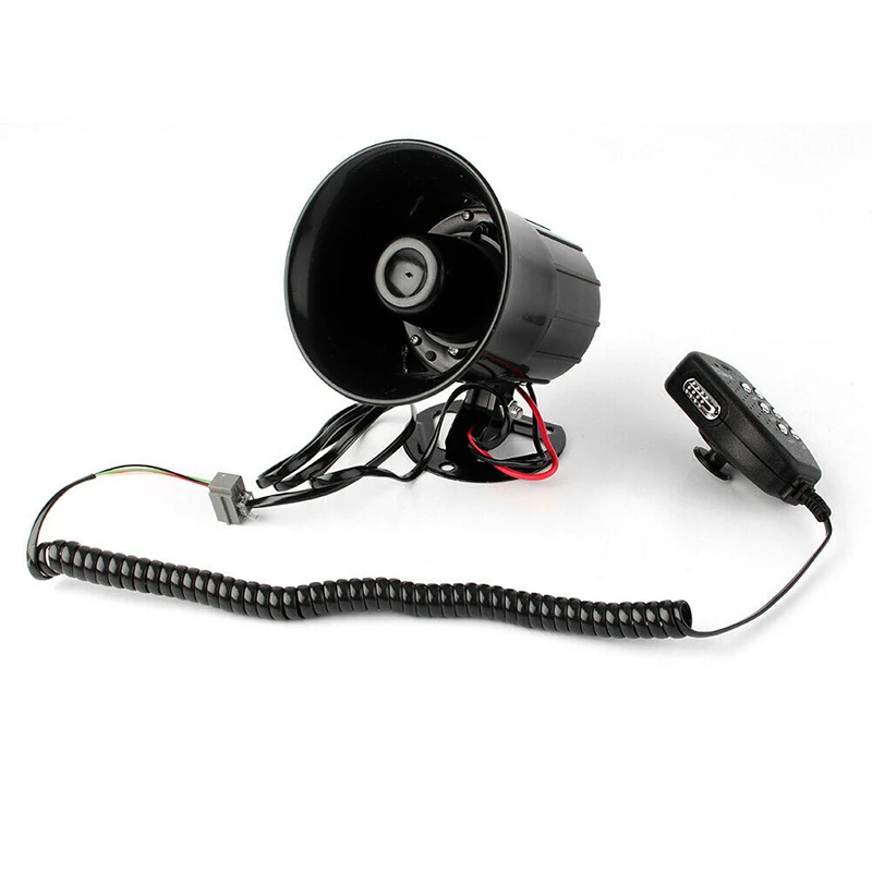 Spot Car Warning Alarm Fire Siren Horn PA Speaker MIC System 6 Sound