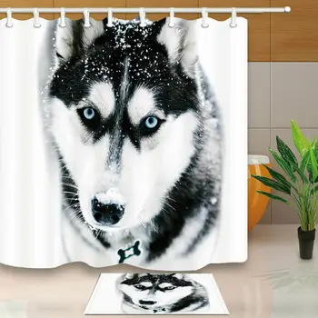 

Dog Shower Curtain Waterproof Fabric Bathroom Bath Curtains