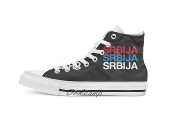 

SERBIA Custom Casual High Top lace-up Canvas shoes sneakers Drop shipping
