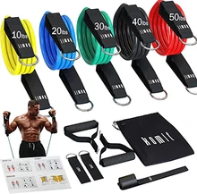 Bandes de résistance en Latex, ancrage de porte, sangles de cheville, boucle extensible, poids libre, exercice de musculation