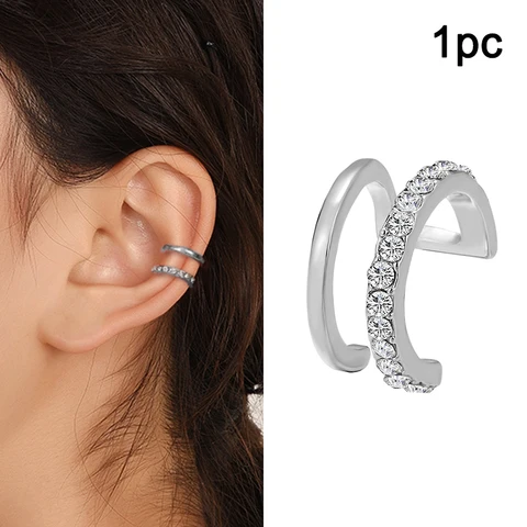 Simple Gold Silver Color Ear Clips Non-Piercing Fake Cartilage Earrings Clip Earrings Ear Cuff For Women Men Jewelry