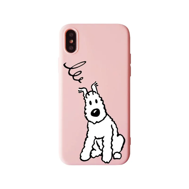 TPU Мягкий силиконовый чехол из ТПУ «Приключения Тинтина» для iPhone XR 10 8 7 Plus 6 6S Plus 5 XS Max 5s SE - Цвет: TPU