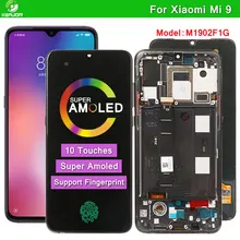 Amoled lcd para xiaomi mi 9 display 10 toques de tela para xiaomi mi 9 lcd substituição para mi9 global m1902f1g digitador da tela