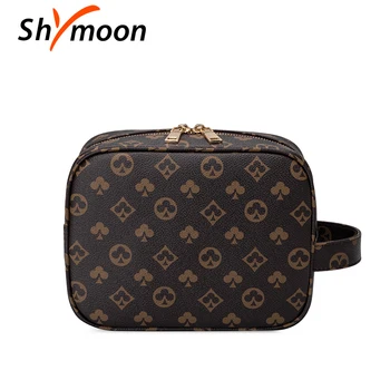 

SHYMOON 2020 New Style Luxury brand design Women Handbags vintage Female high quality Women Makeup Bag Hanging Bathroom Wash Bag