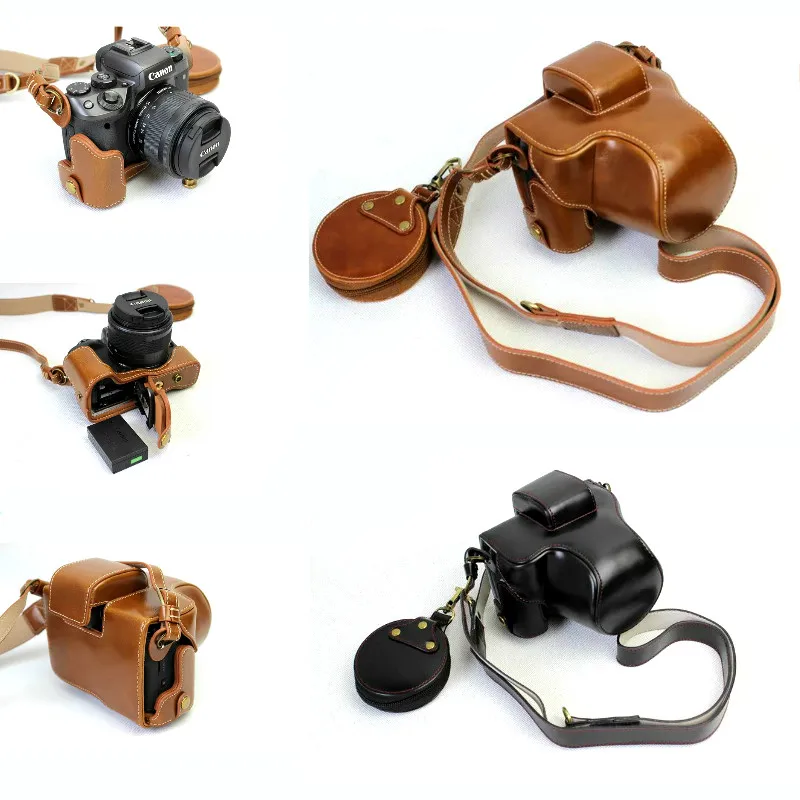 Роскошный чехол из искусственной кожи защитный для Canon EOS M50 M5 сумка с ремешком на