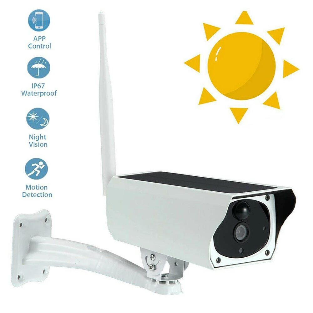

Solar Powered Home security IP Camera IP Wifi Wireless Chargeable HD 1080P Outdoor AS99