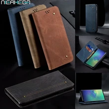 Denim Leather Flip Case for Samsung Galaxy S20 Ultra S10 Plus A51 A71 A50 A30 A20 S M30S A70 A10s A50S Magnetic Wallet Cover(China)