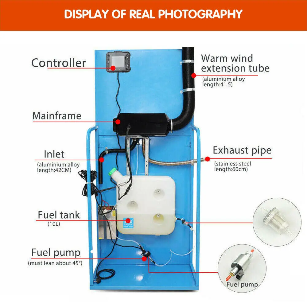 12 В 5 кВт, ЖК-монитор, воздуховод, топливный нагреватель, одно отверстие, 5 кВт, для лодки, автобуса, автомобиля, обогреватель с дистанционным управлением и глушителем, бесплатно