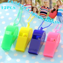 12 шт Пластиковые свистки с шнурком аварийного выживания школы спорта рефери кемпинга XR-Hot