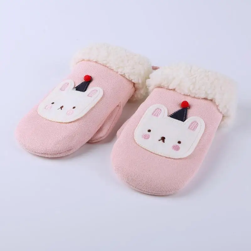 1 Pair Winter Warm Christmas Cartoon Gloves Ski Gloves Thicken Hand Muff Cute Winter Warm Gloves for KId Outdoor Fun Hand Warmer