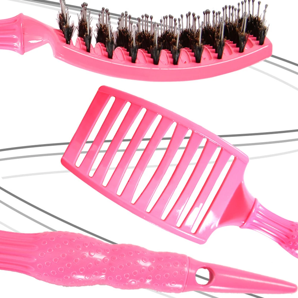 Розовый волос массаж головы Расческа-щетка салон парикмахерские инструменты для укладки большой изгиб расческа