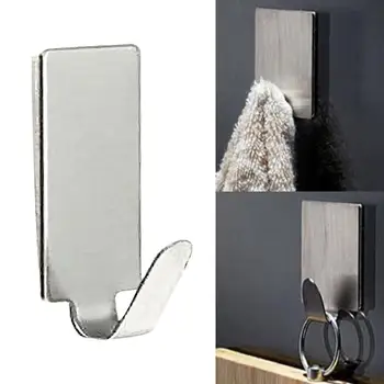

6Pcs Stainless Steel Sticky Adhesive Seamless Wall Hook Towel Clothes Hanger