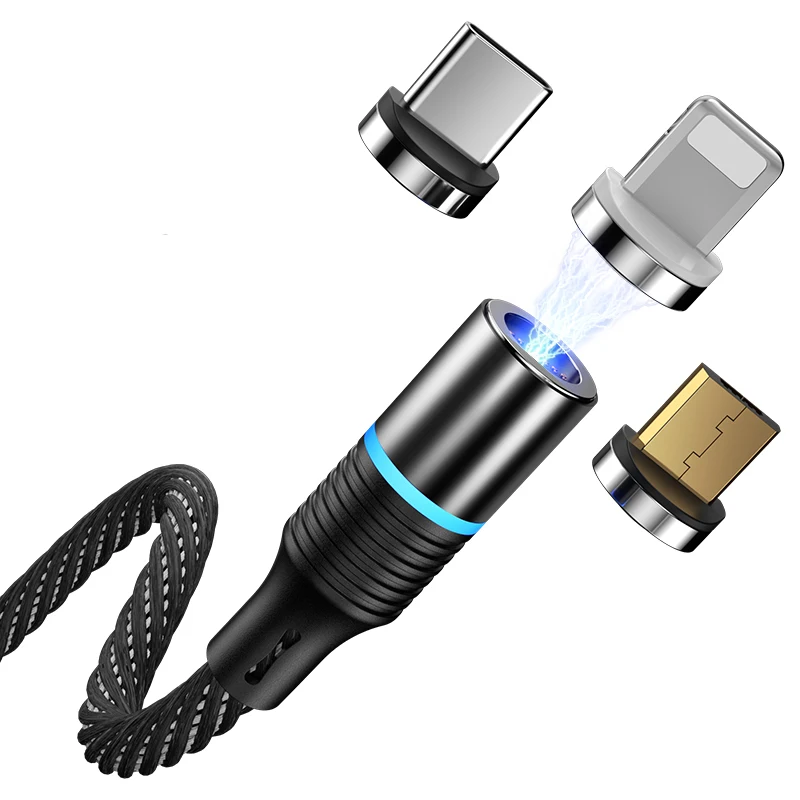 Новый Магнитный usb-кабель Cafele LED QC3.0 для iphone Круглый Многофункциональный