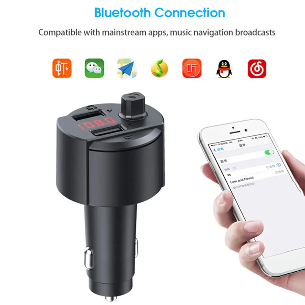 2 в 1 Автомобильный Bluetooth 5,0 приемник комплект 2-портовый USB Автомобильное быстрое зарядное устройство fm-передатчик беспроводной аудио адаптер для телефона Mp3 Mp4 планшета