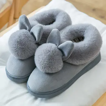 

Women slippers superstar shoes woman 2019 suede indoor winter slippers women shoes cute rabbit ears winter shoes home slippers