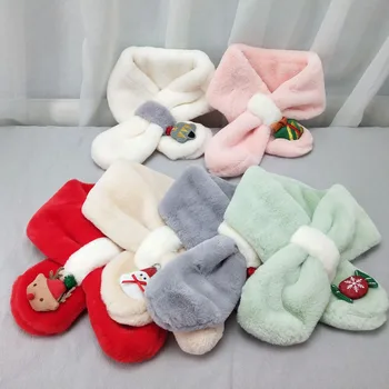 

Christmas Gift CHILDREN'S Scarf Winter Faux Rex Rabbit Fur Men and Women Children Cartoon Baby Scarf Fashion Plush Fur Collar Ba