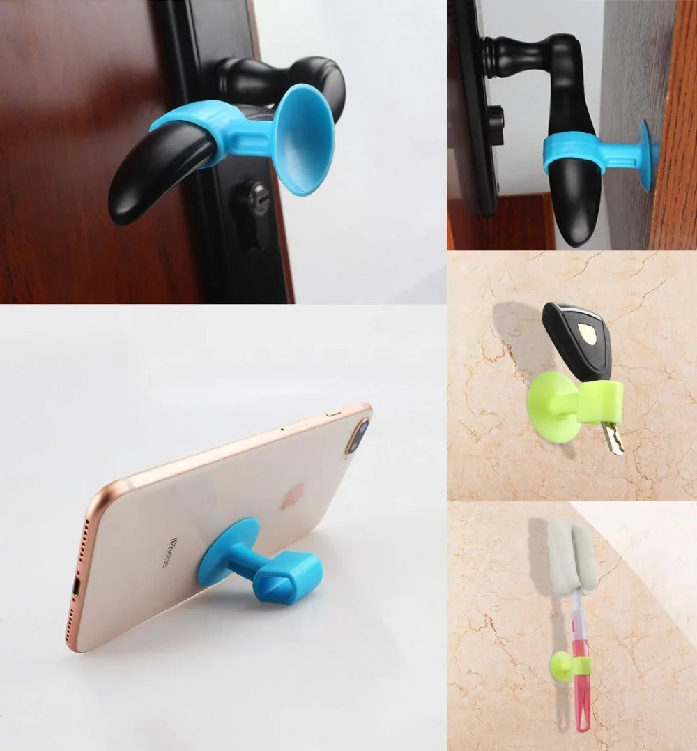 1pcs Self Adhesive Wall Protector Door Handle Crash Pad Bumper Guard Silicone Anticollision Sucker Stopper Dropshipping