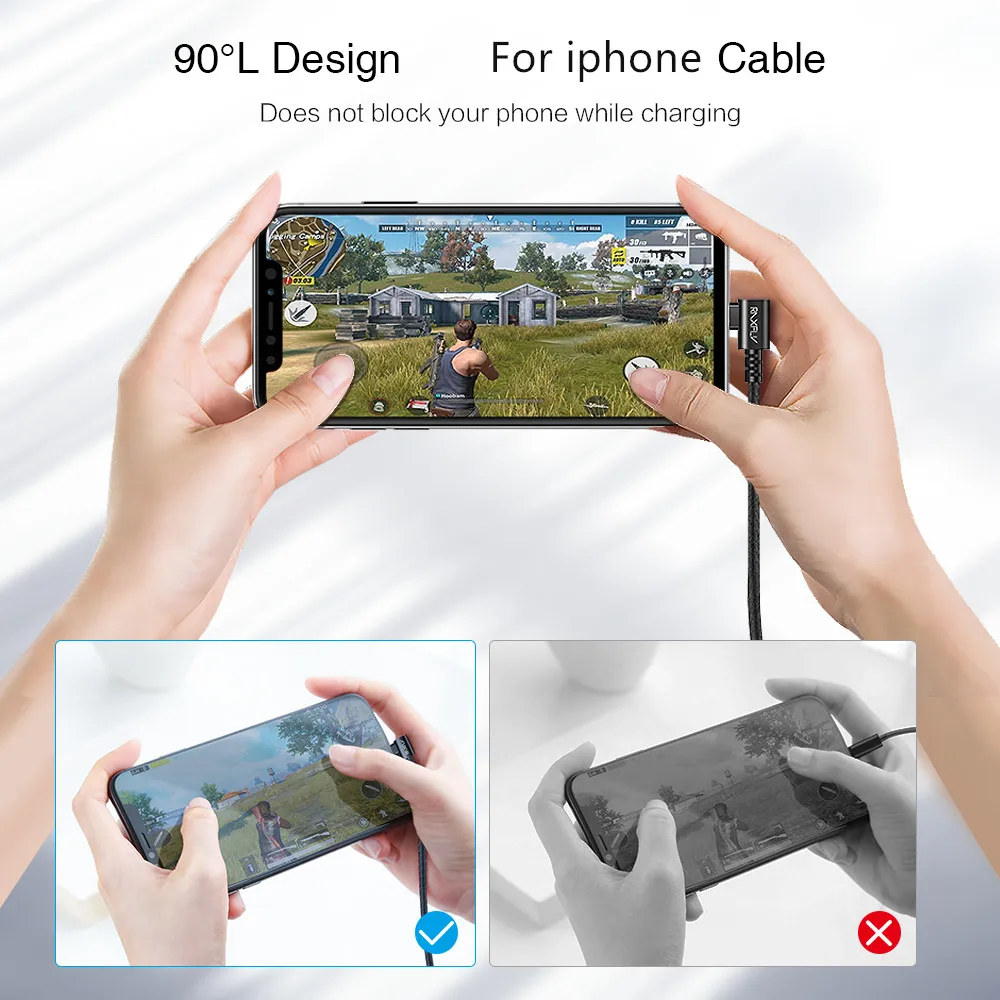 RAXFLY 1 м 2.1A 90 градусов USB кабель для передачи данных для iPhone 11 X XS MAX XR 8 7 iPad Быстрая зарядка кабель для зарядки мобильного телефона
